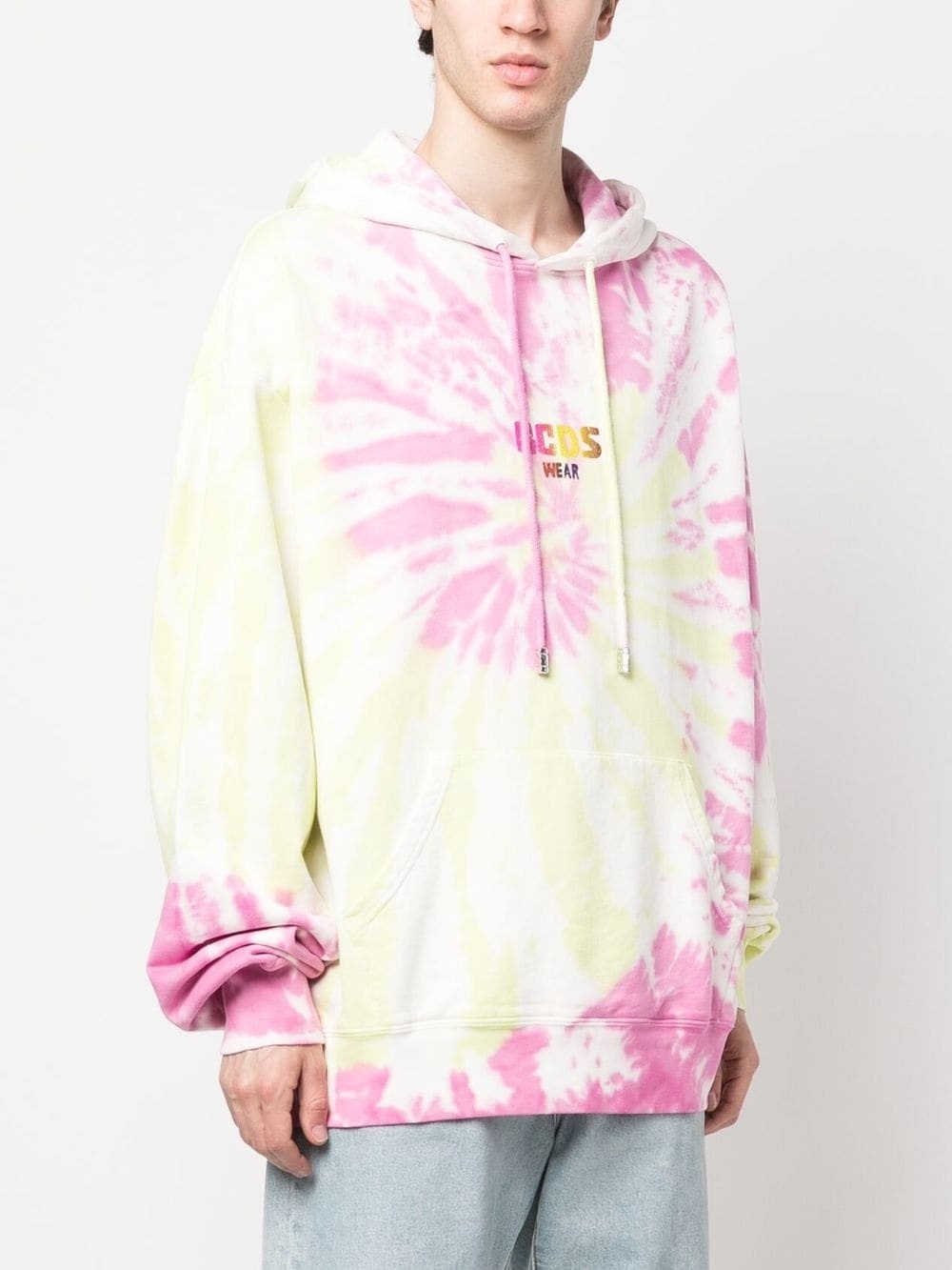 tie-dye print logo hoodie - 3