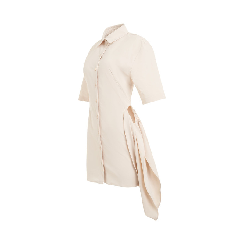 JACQUEMUS Camisa Dress in Ivory outlook