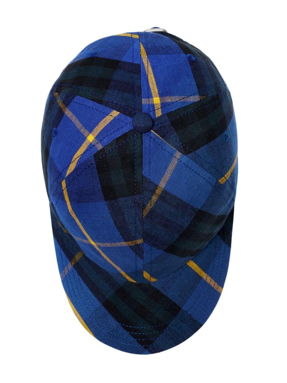 check linen baseball cap - 3