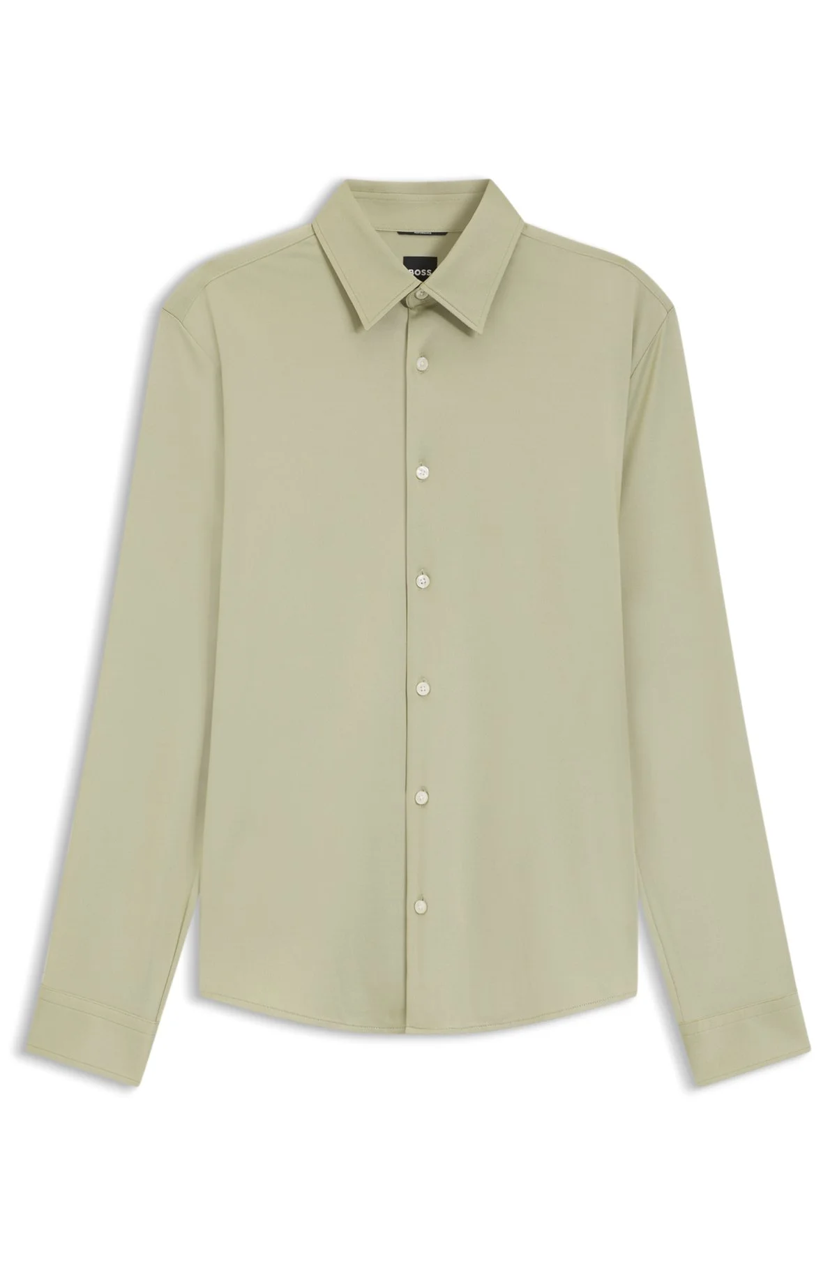 SLIM-FIT SHIRT IN STRUCTURED PERFORMANCE STRETCH FABRIC - 1