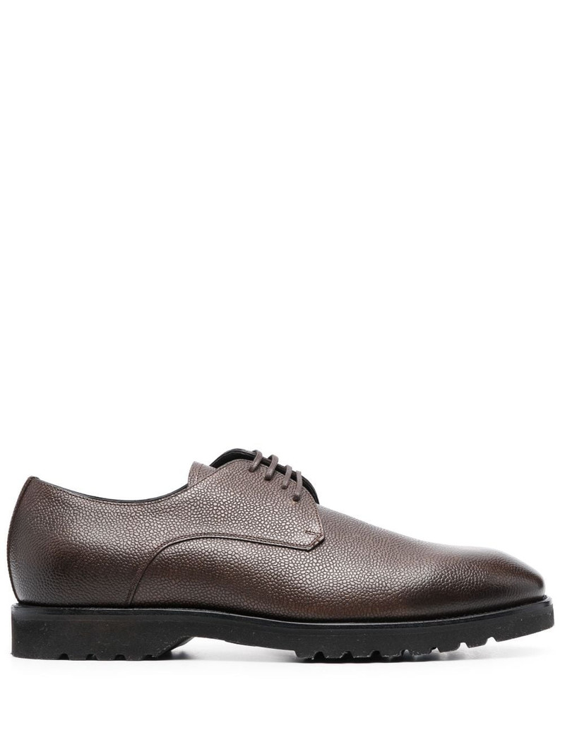 grained lace-up Derby shoes 1