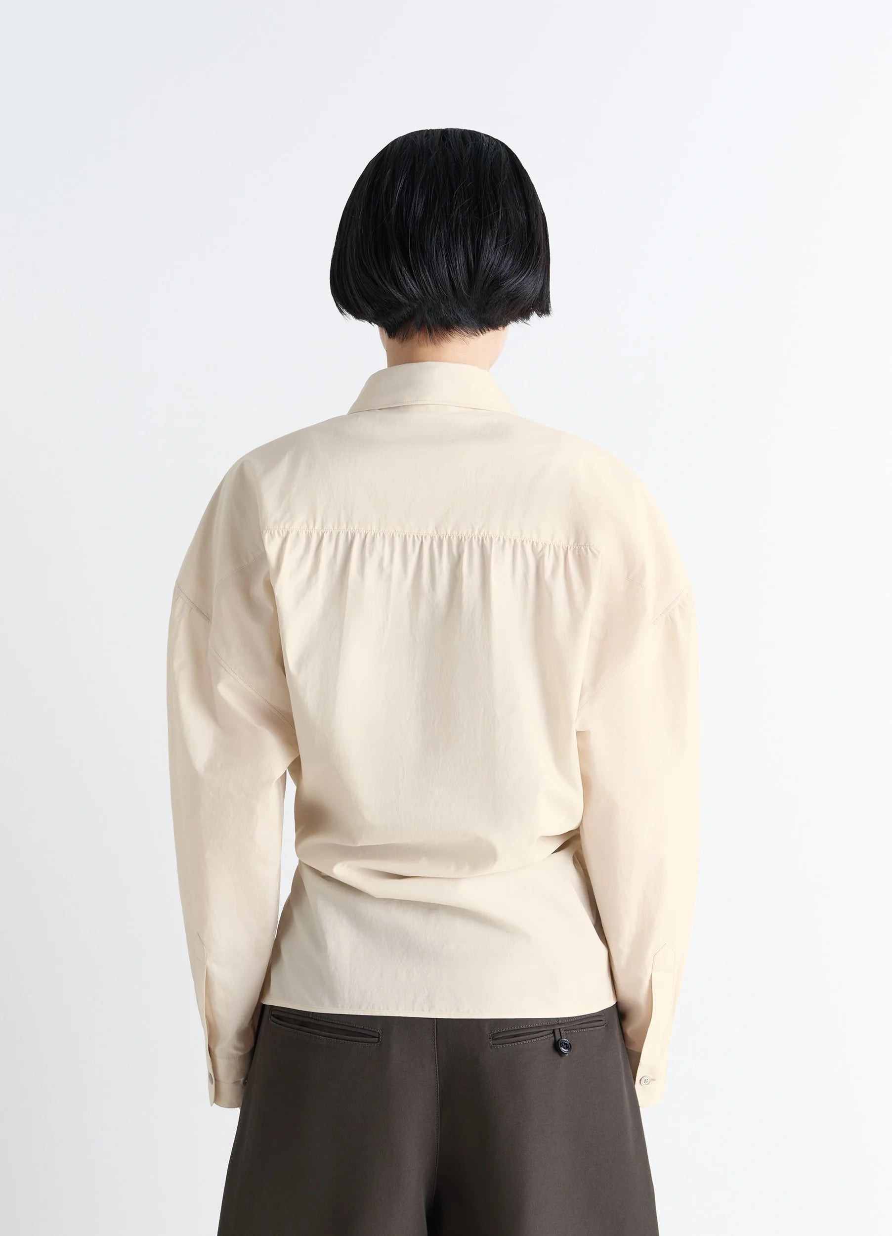 STRAIGHT COLLAR TWISTED SHIRT - 5