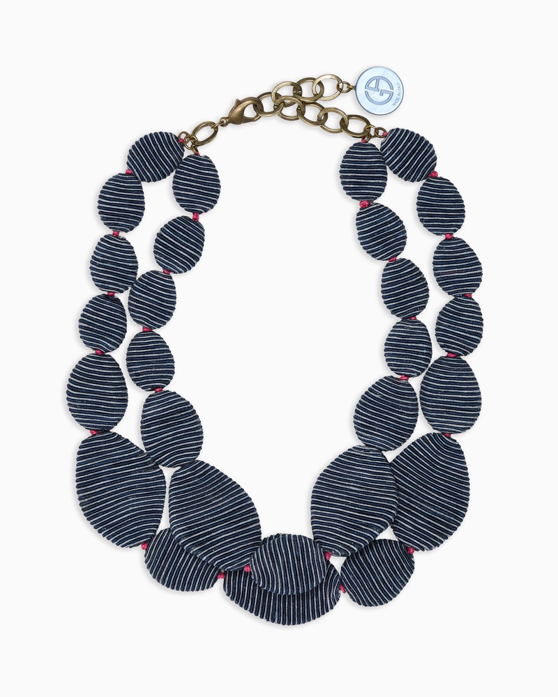 FABRIC CHOKER NECKLACE WITH CIRCULAR ELEMENTS 1