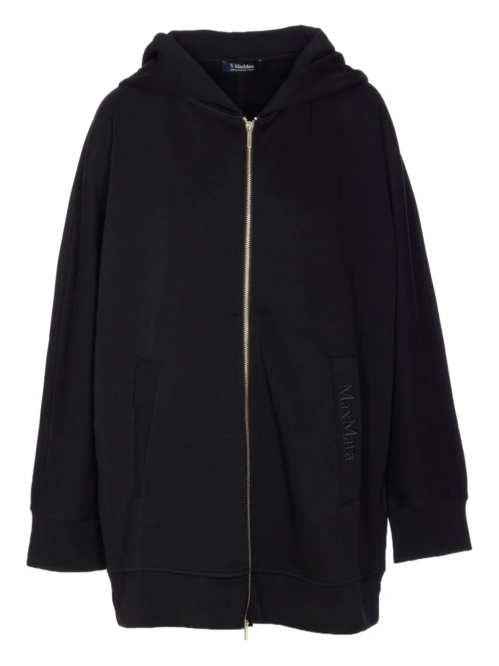 logo-embroidered hooded coat - 1