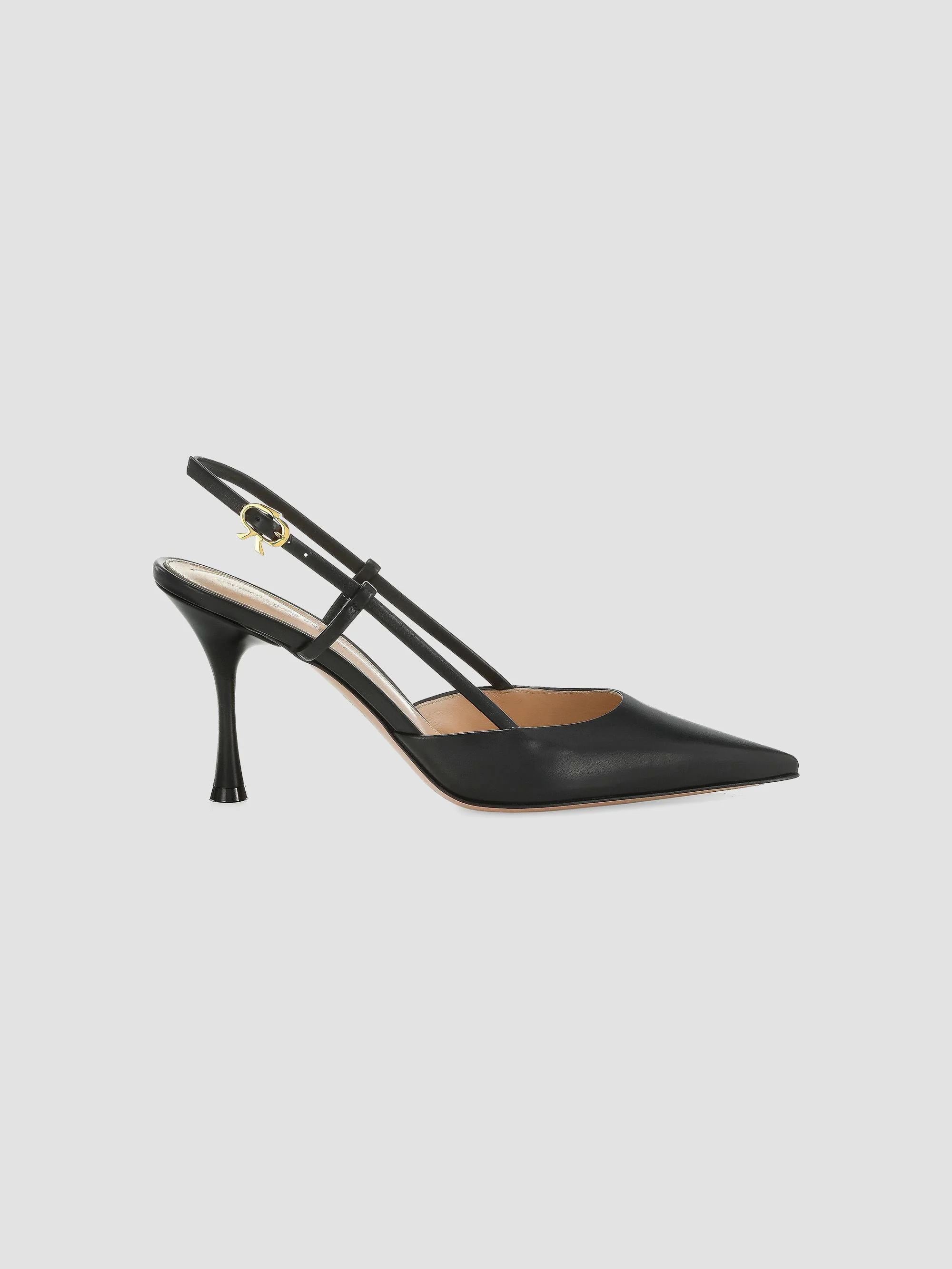 Women's 85MM Leather Slingback Pumps - Black - 1