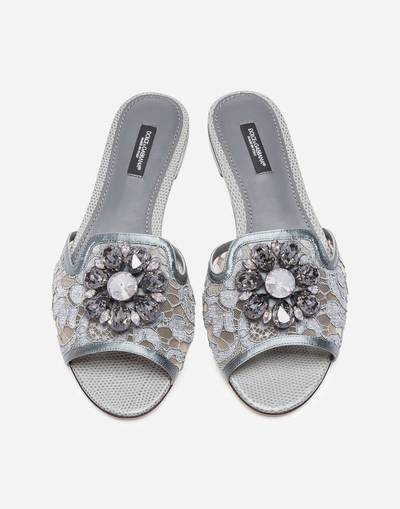 Dolce & Gabbana Lace sliders with crystals outlook