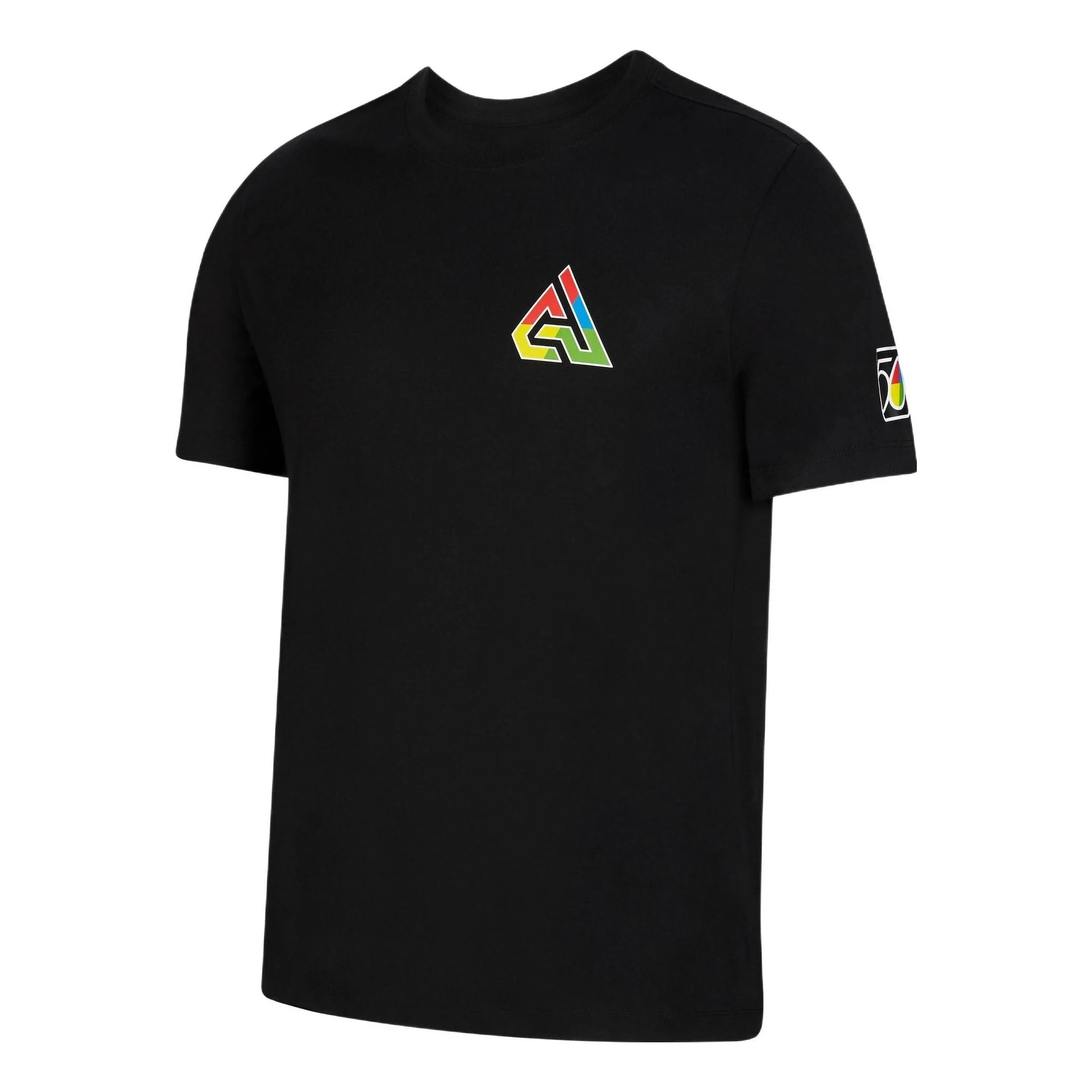 Nike Back Logo Pattern Printing Round Neck Casual Short Sleeve Black DV5366-010 - 1