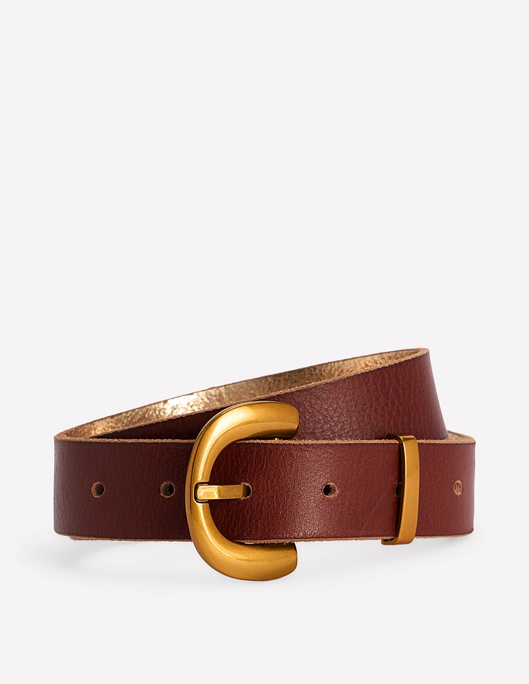 Chunky Buckle Belt-Dark Tan - 1