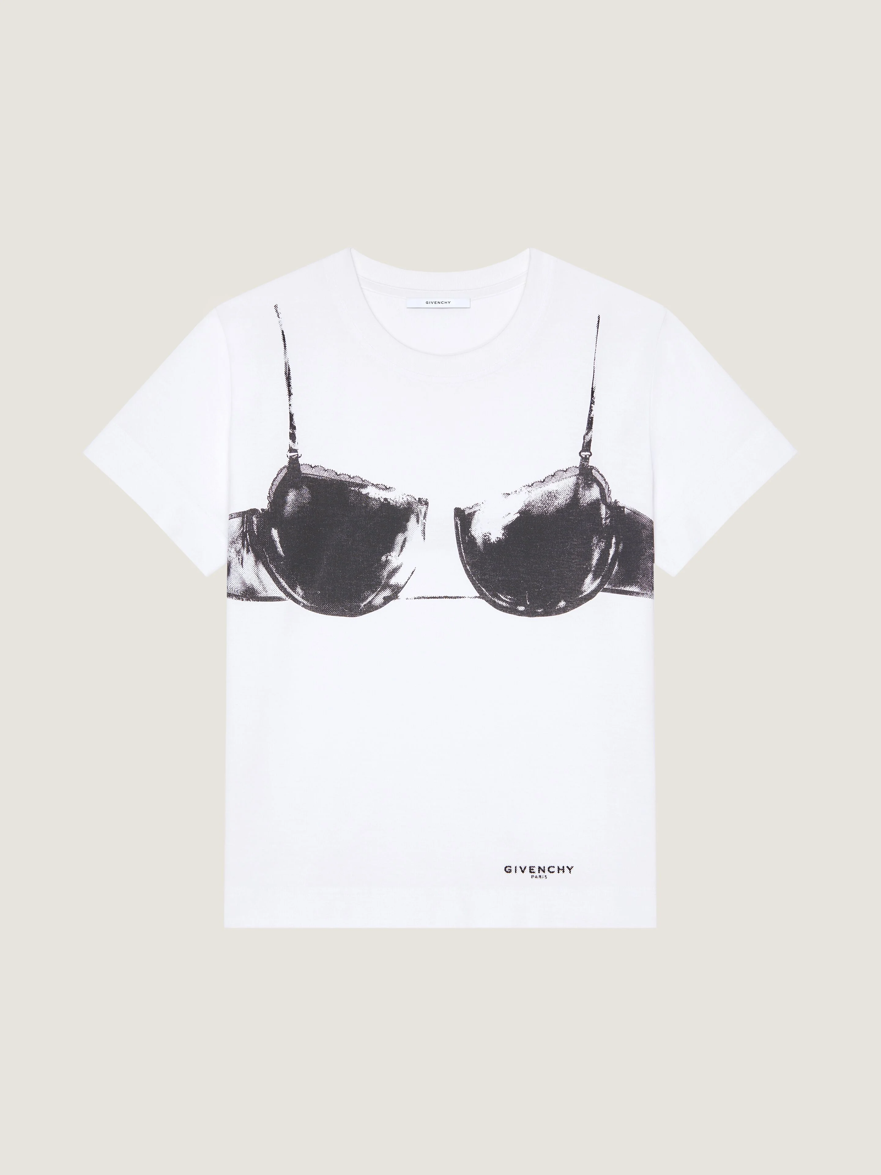 T-SHIRT IN COTTON WITH CUTAWAY BRA PRINT - 1