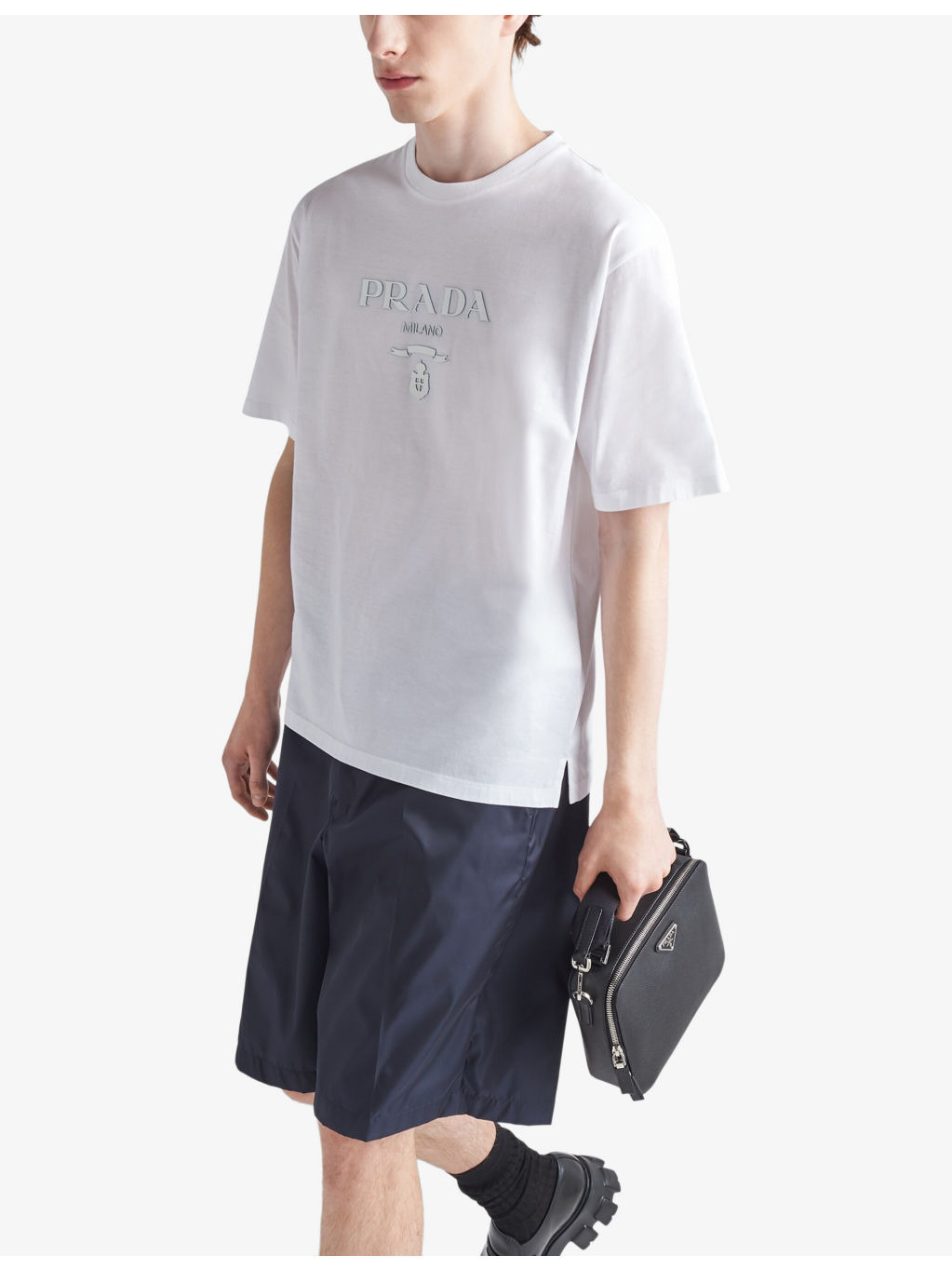 Brand-embroidered boxy-fit cotton T-shirt - 3
