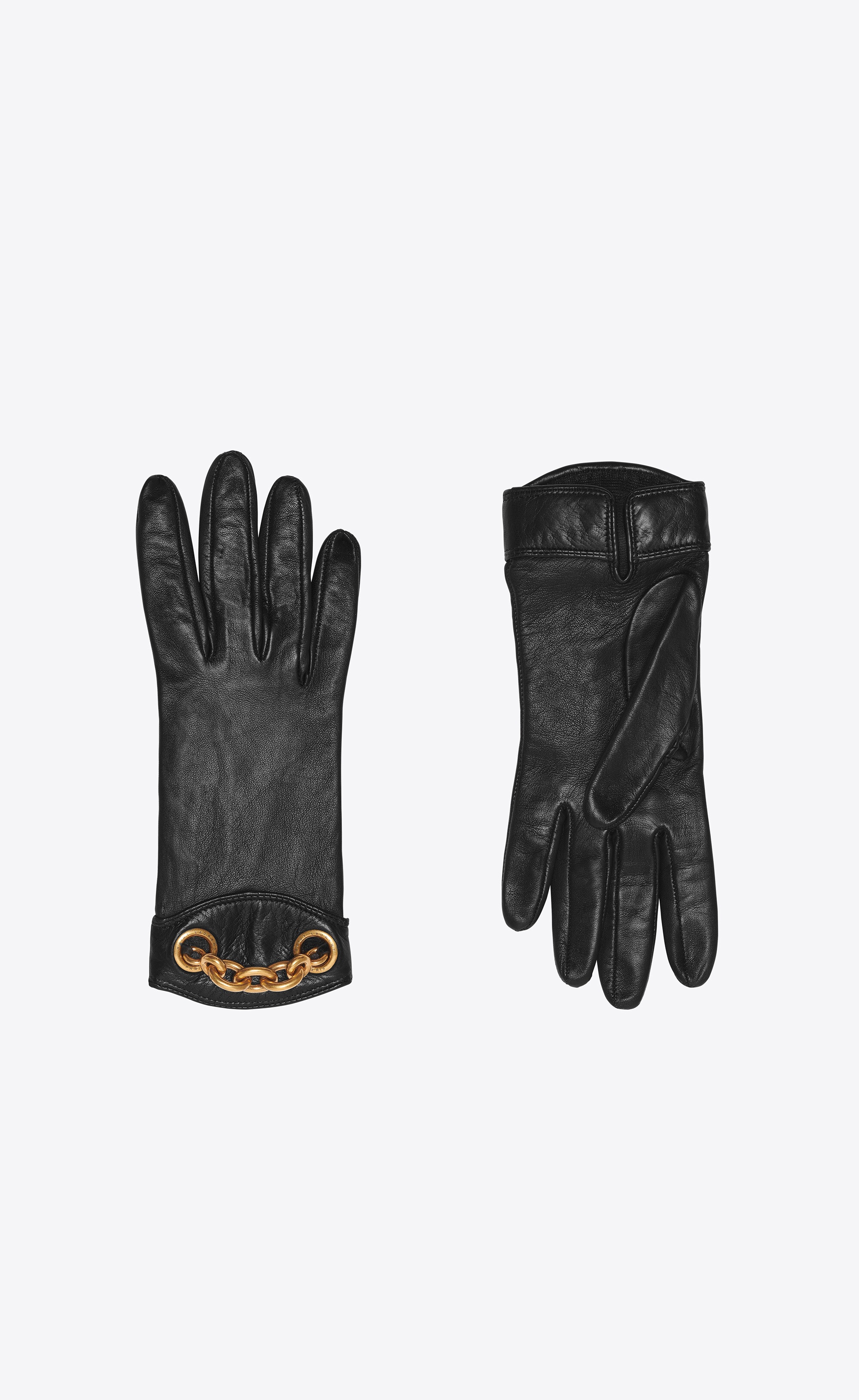 gloves in leather and metal - 1