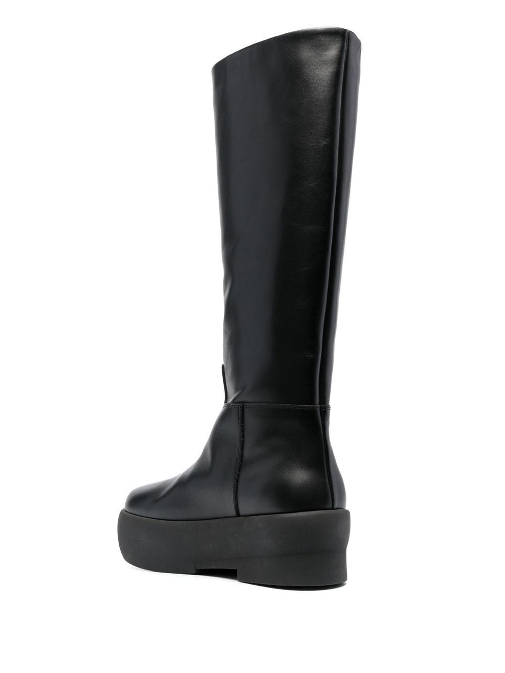 platform-sole leather boots - 6