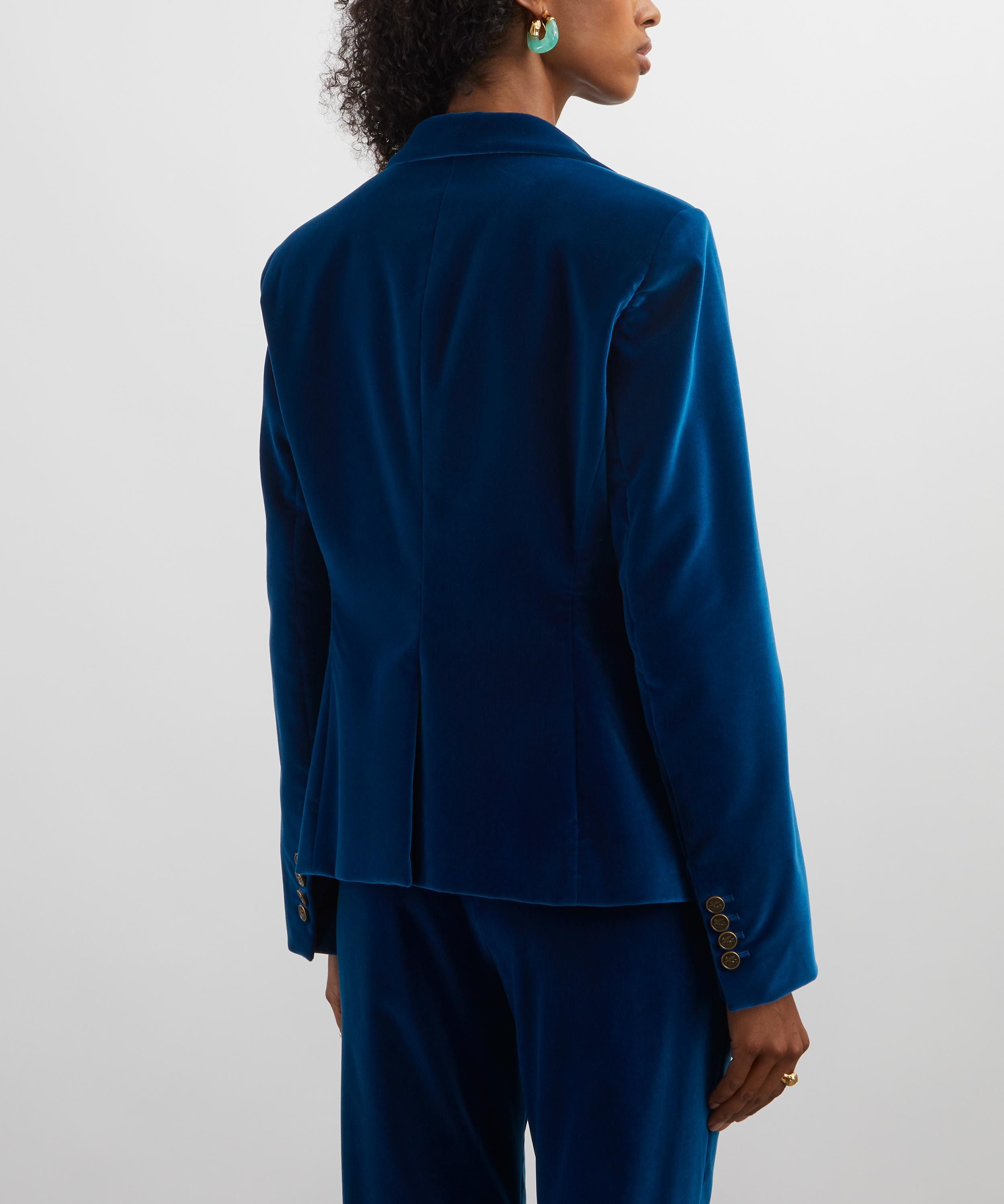 Electric Blue Velvet Jacket - 4