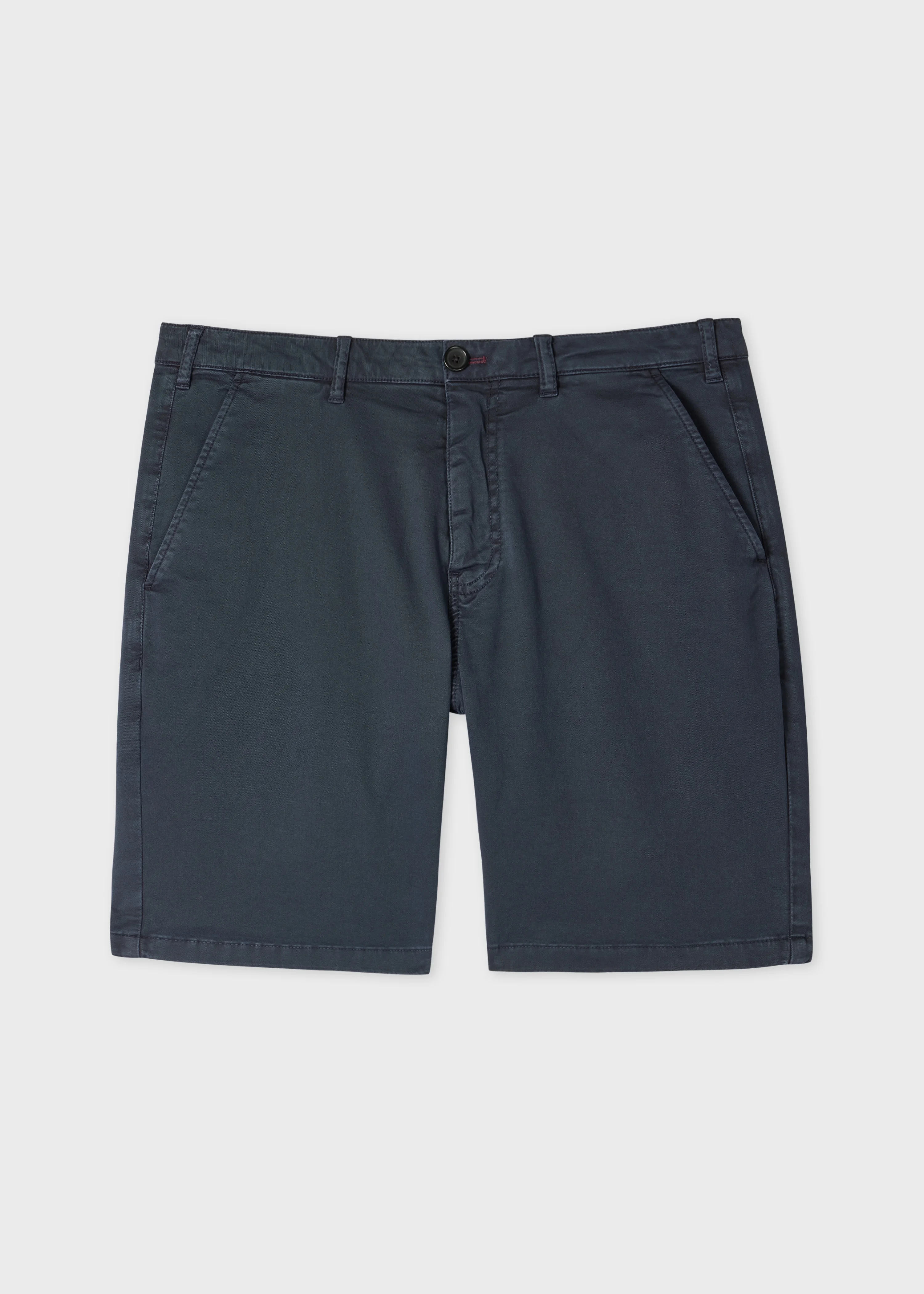 Navy Blue Cotton-Twill 'Broad Stripe Zebra' Shorts - 1