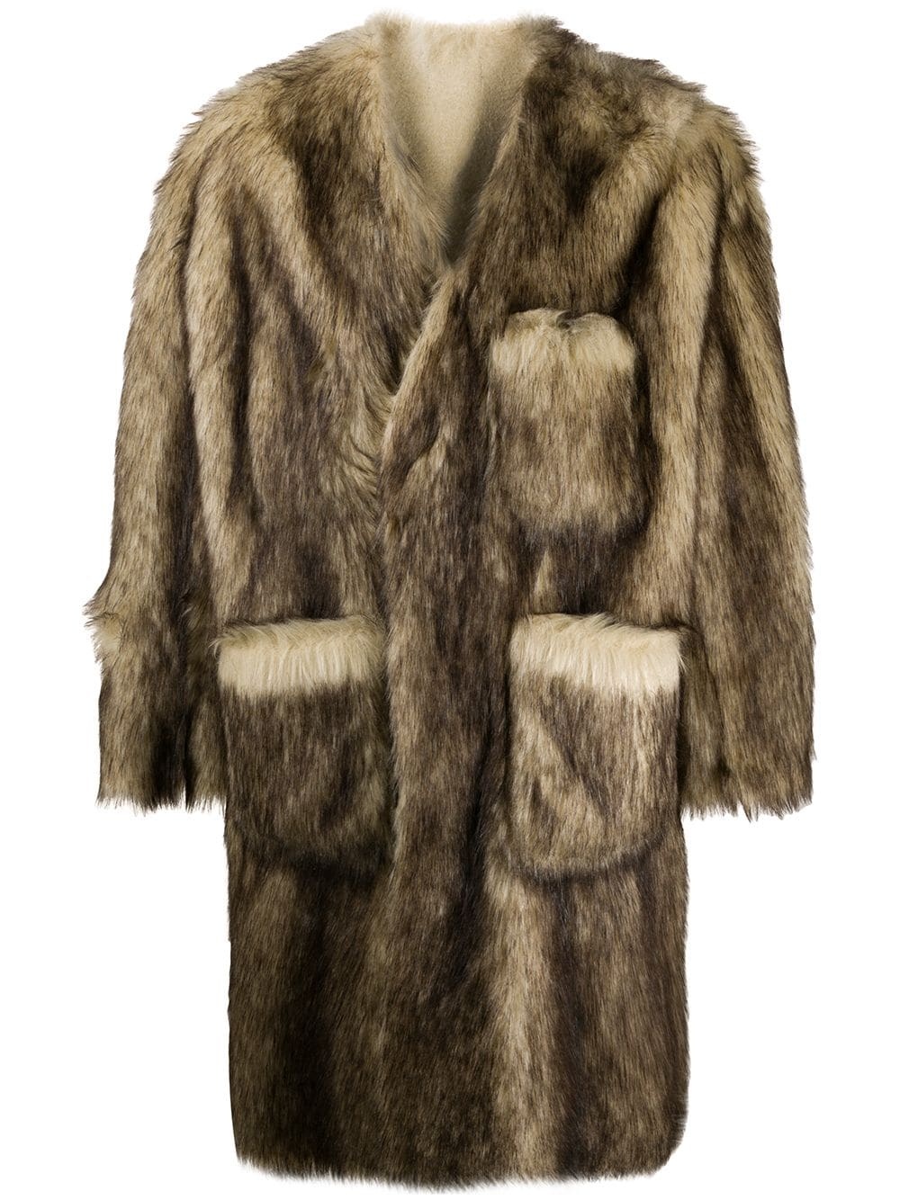 faux-fur coat - 1