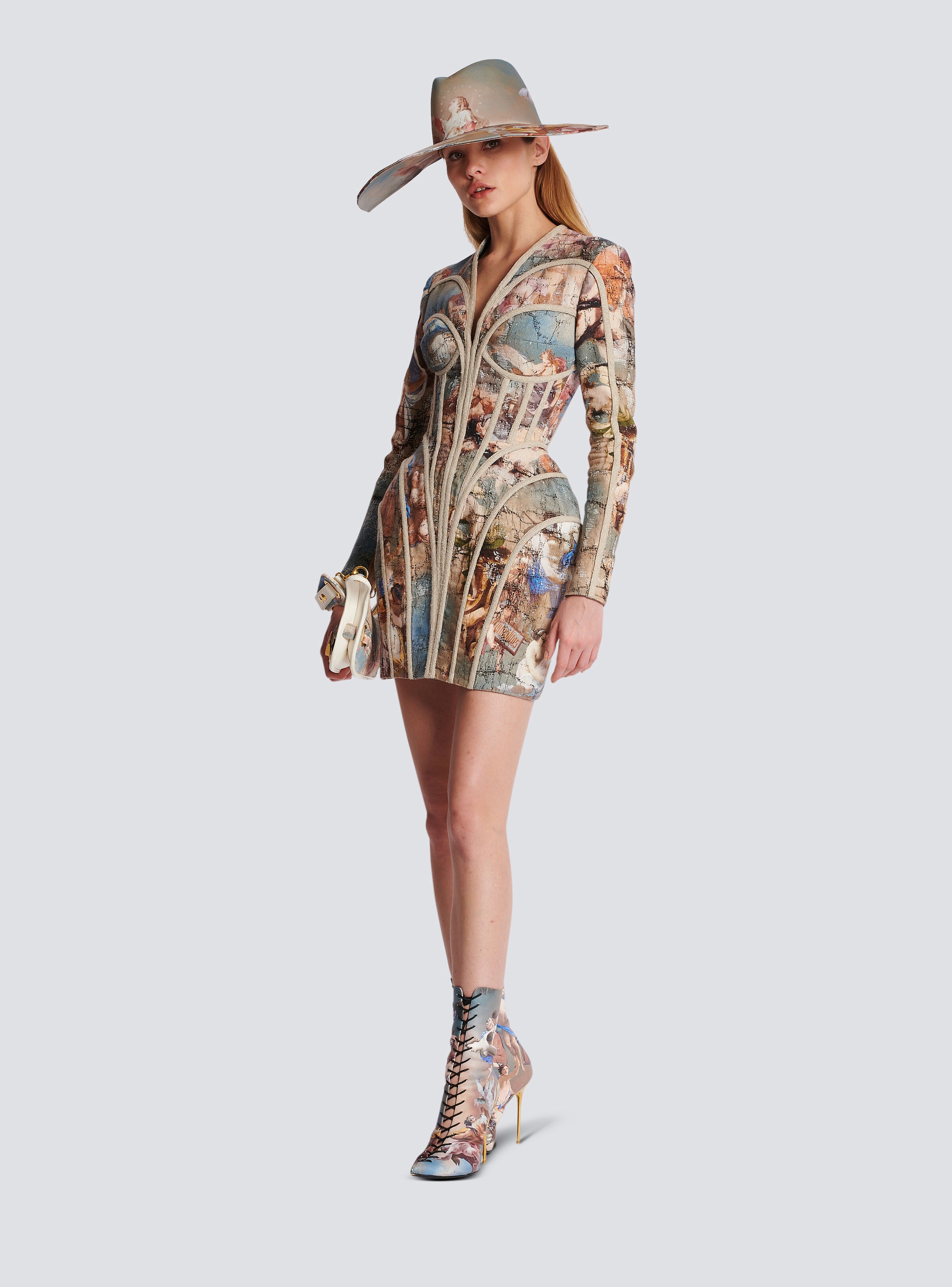 Sky printed linen cage dress - 2