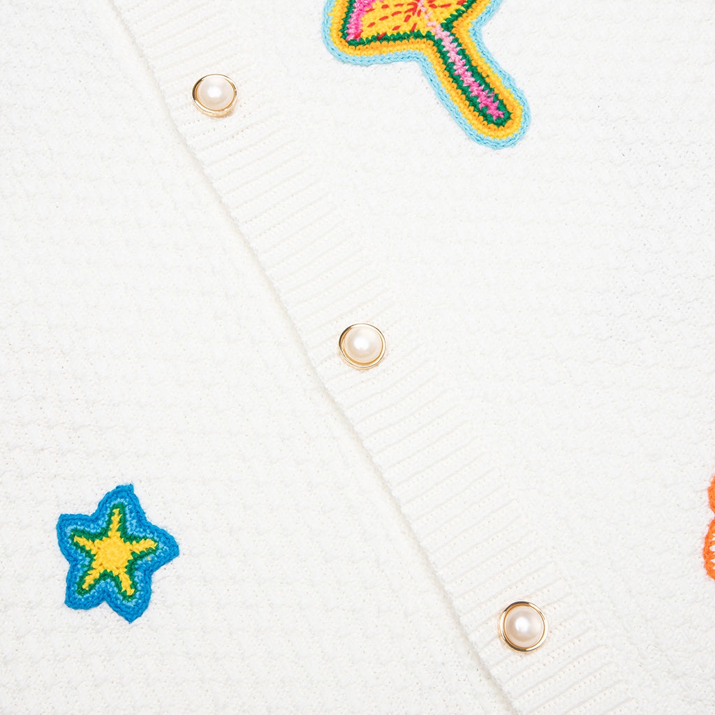 CROCHET SHIRT WITH PATCHES - WHITE - 4