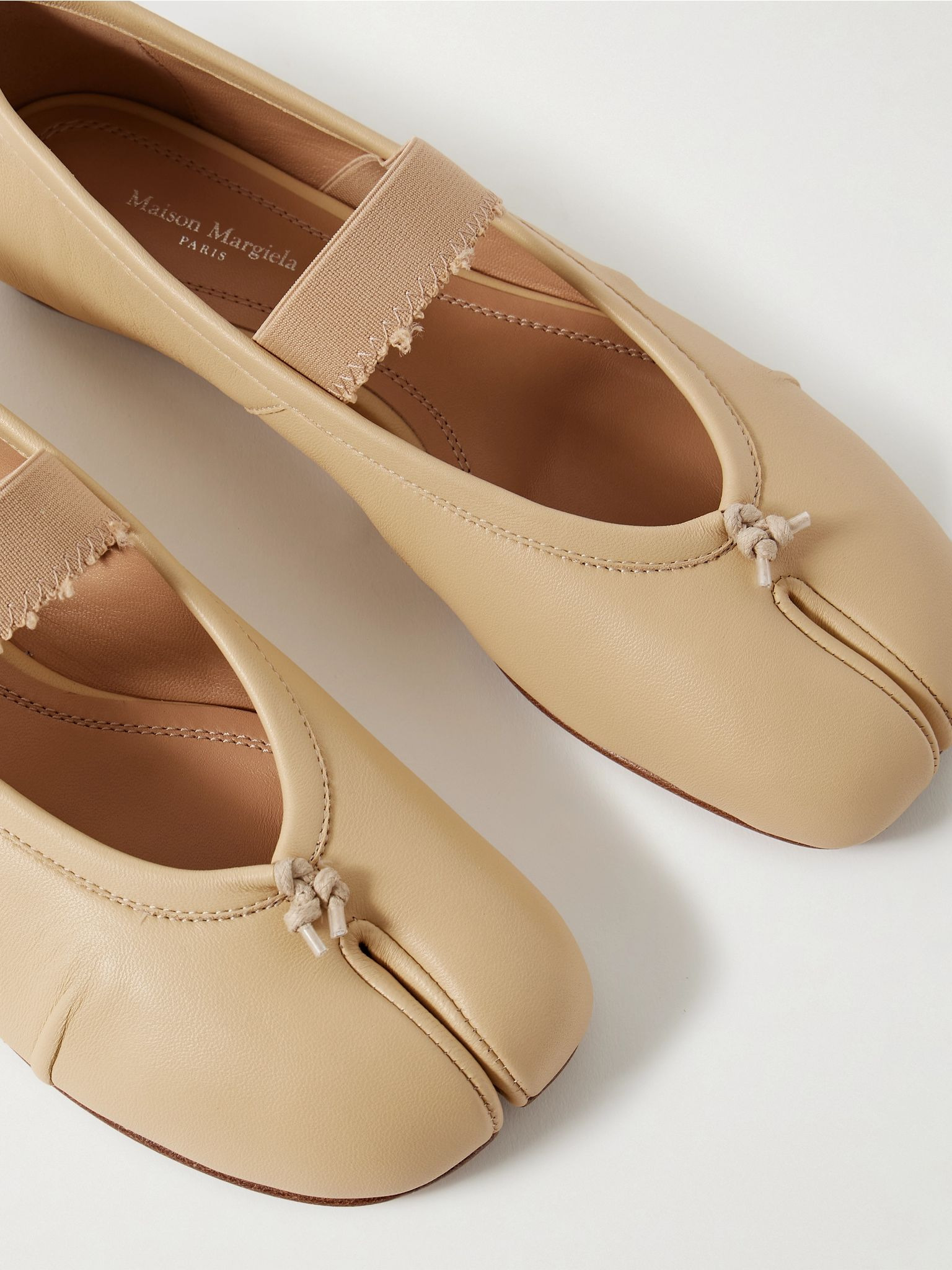 Tabi split-toe leather ballet flats Neutral - 4