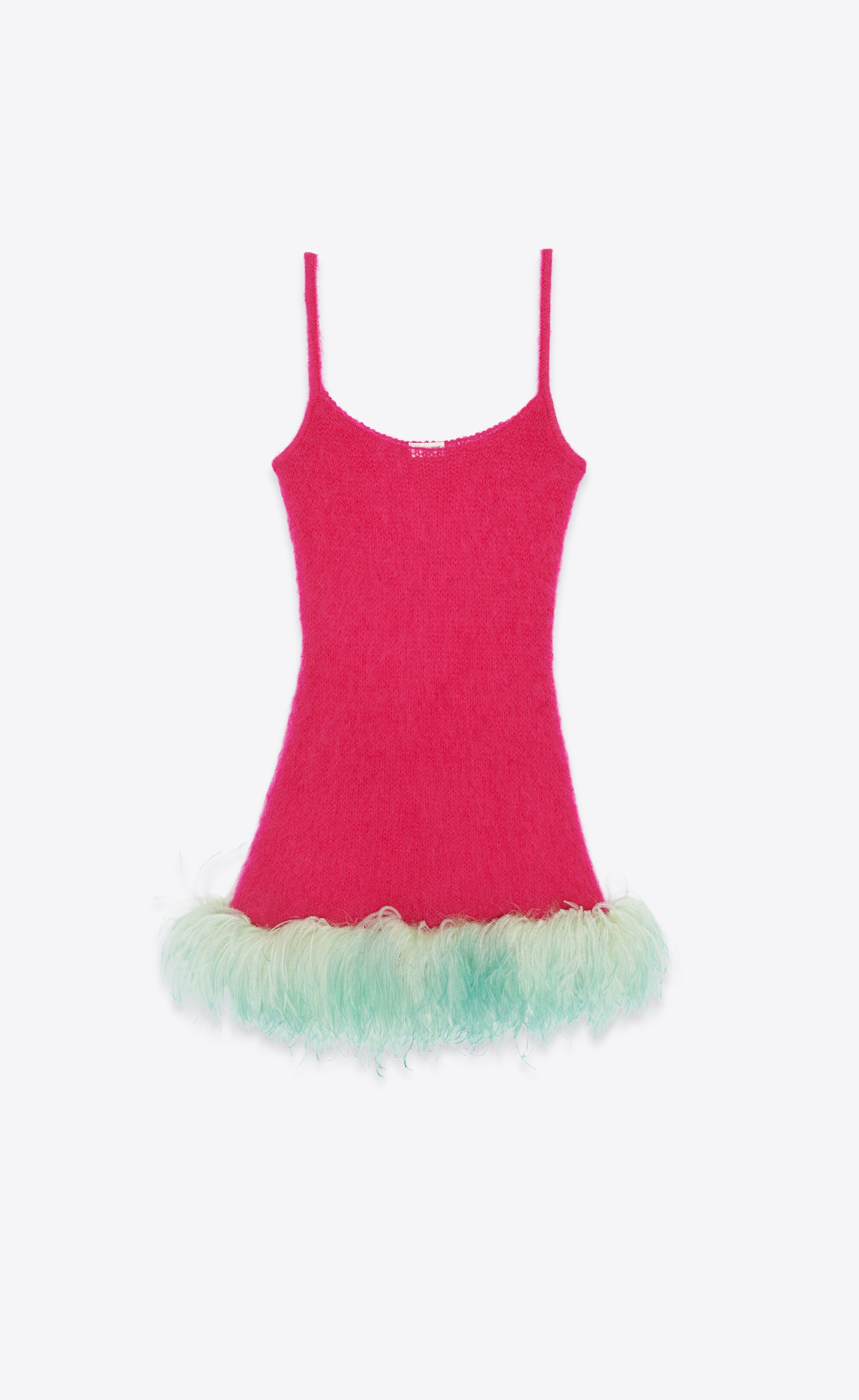 mini dress in mohair and feathers - 1