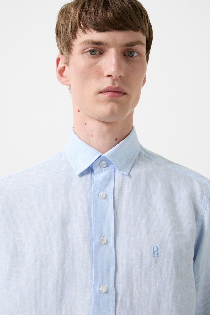Timi linen shirt in Light blue 4