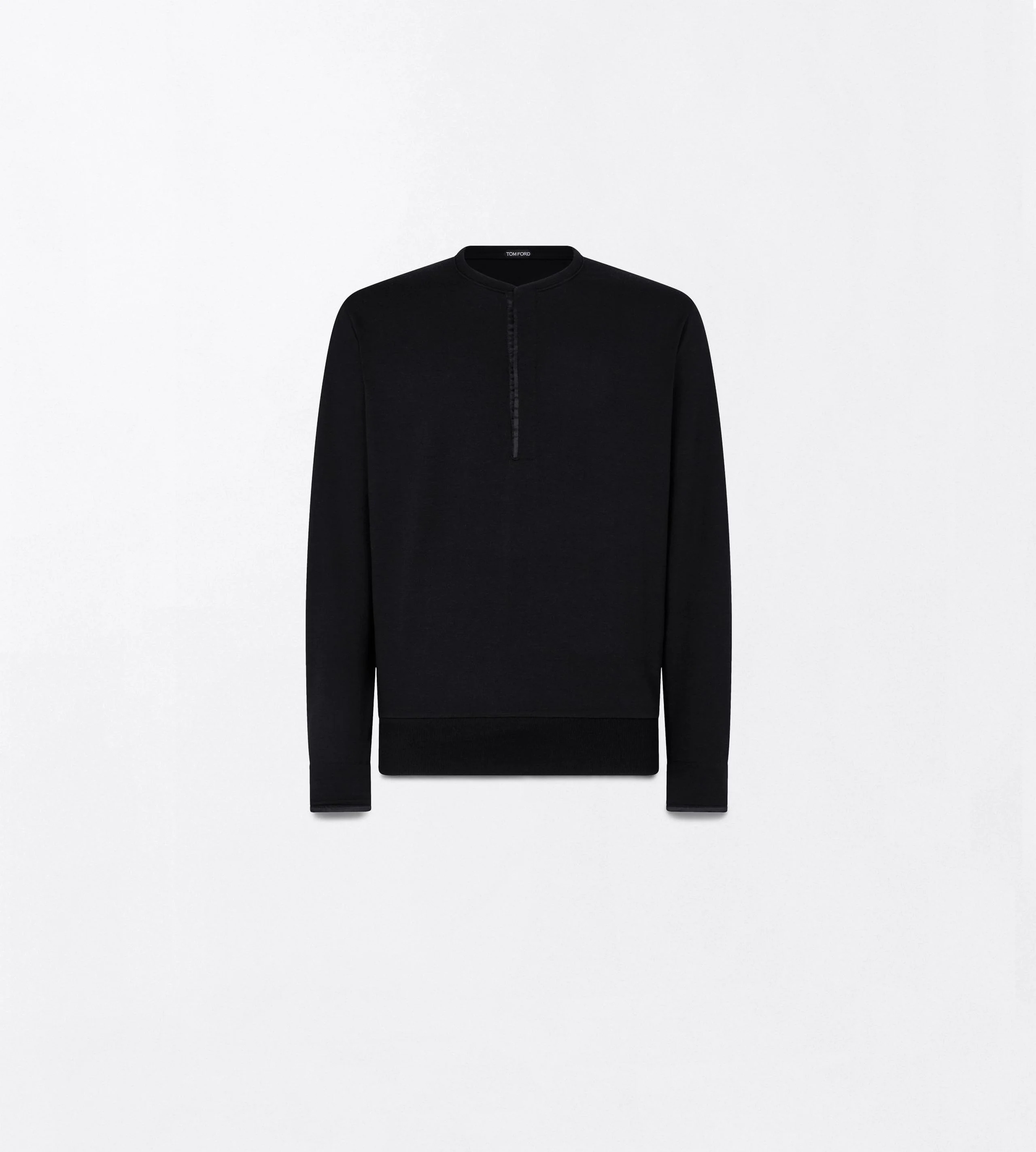 WOOL SILK CASHMERE BLEND HENLEY - 1