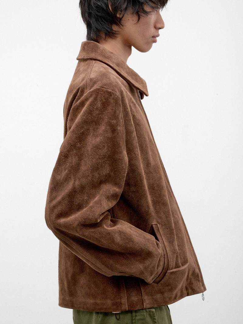 Brown Lamb Leather Zip Jacket 5