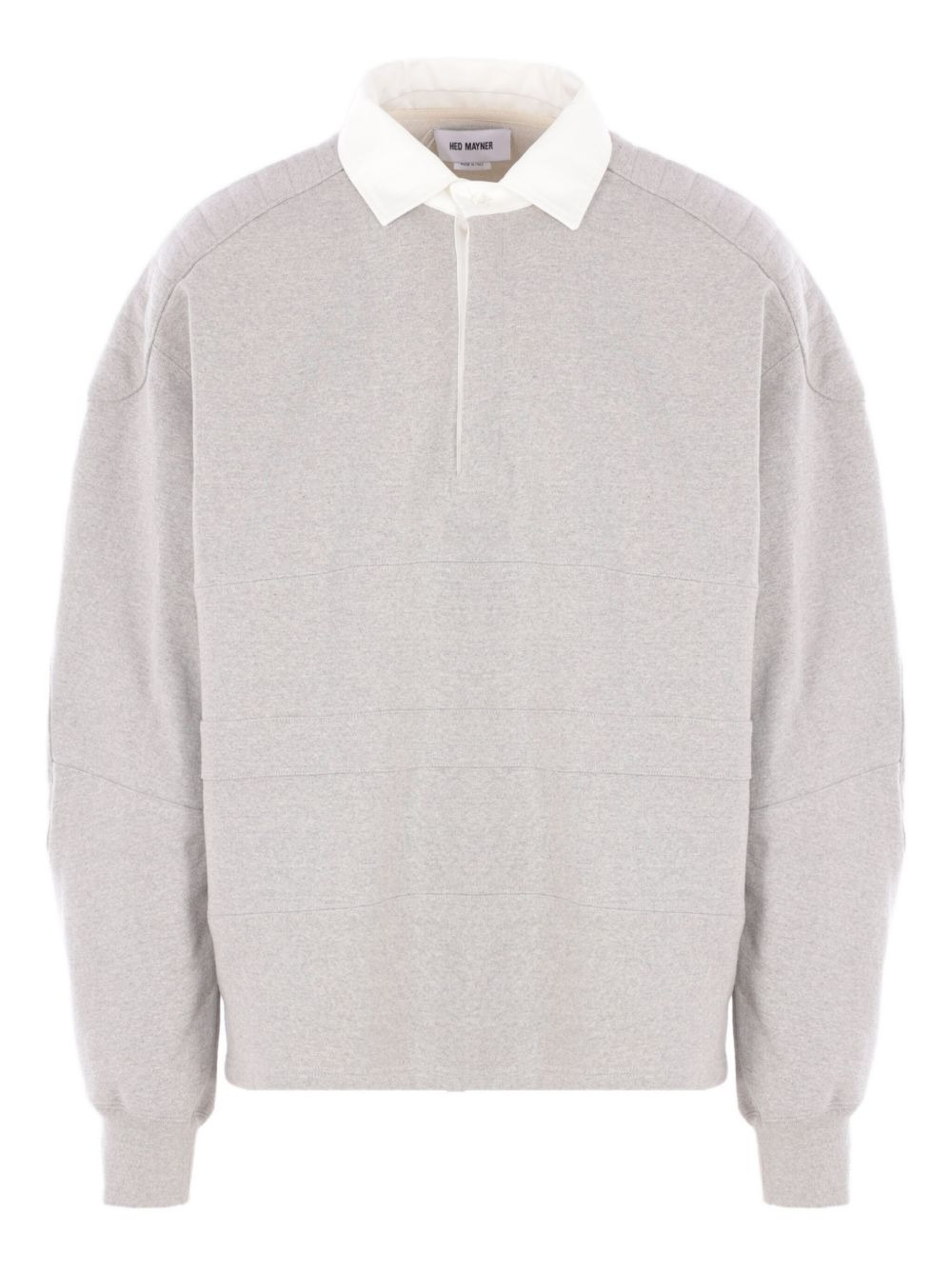 logo-embroidered polo-collar sweatshirt - 1