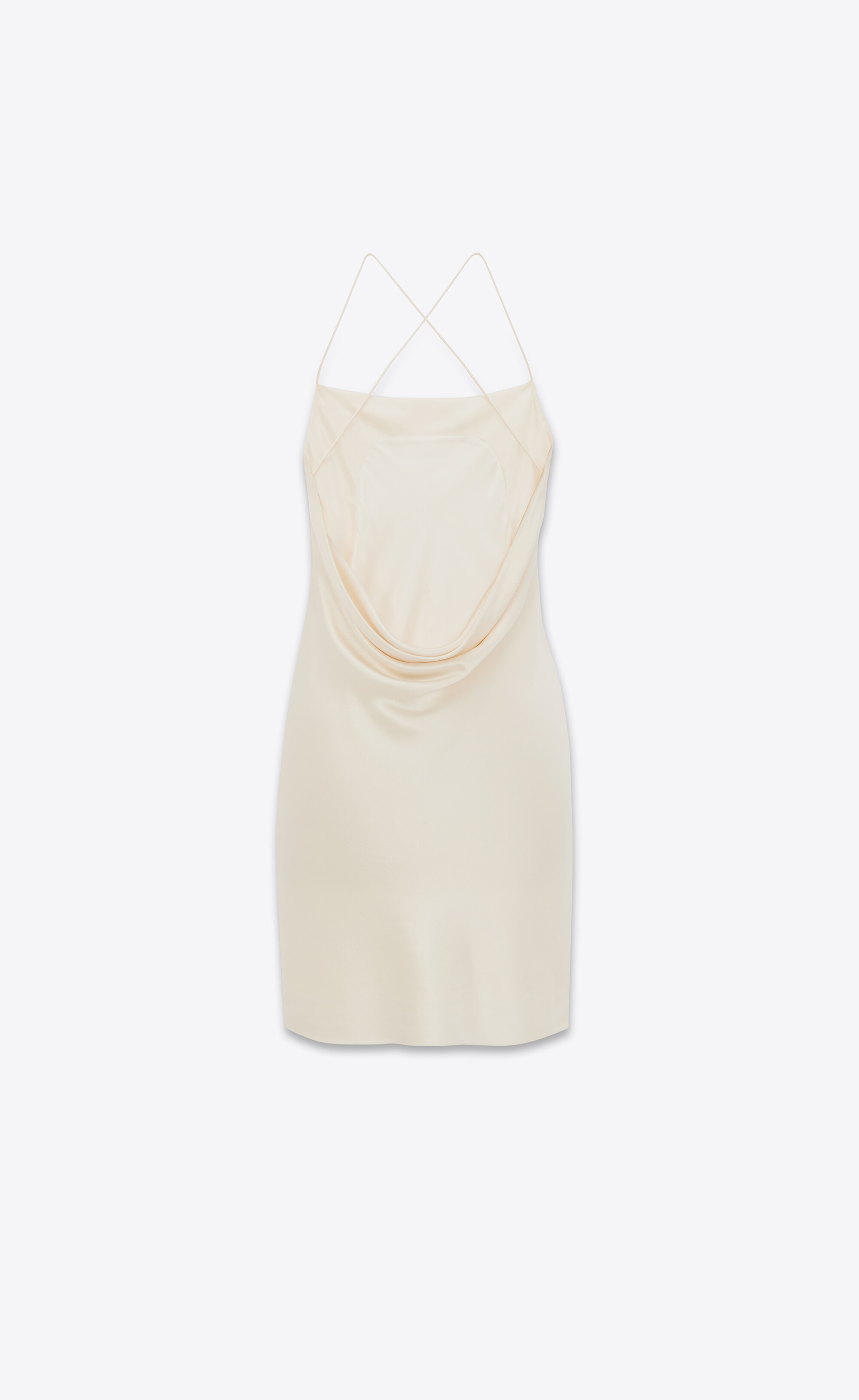 cowl back dress in silk satin - 2