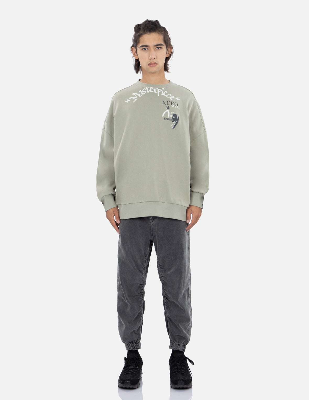 Graffiti Slogan Prints Sweatshirt - 5