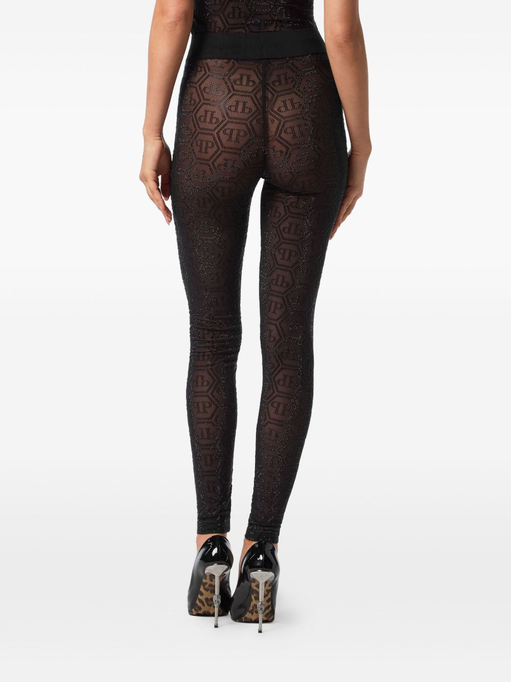 Monogram Strass leggings - 4