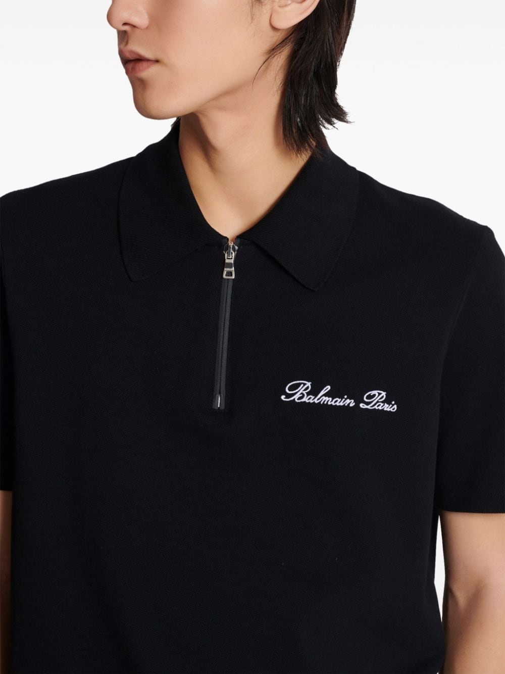 embroidered-logo cotton polo shirt - 6