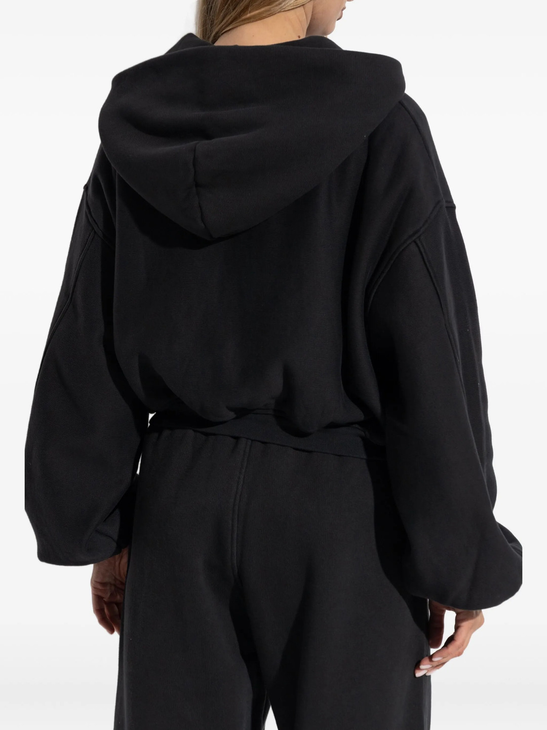 Oversized Cropped Zip-Up Hoodie - 4