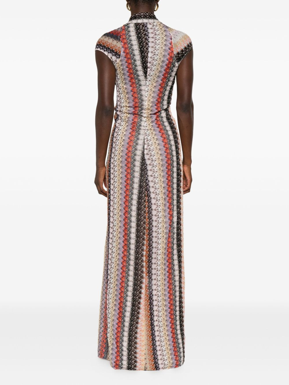 multicolored striped-knit maxi dress - 4