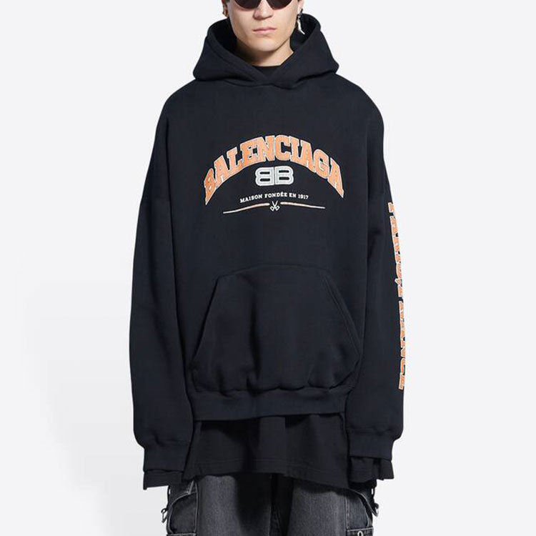 Balenciaga Maison Balenciaga Hoodie Wide Fit 'Black' 674986TLVJ21074 - 3