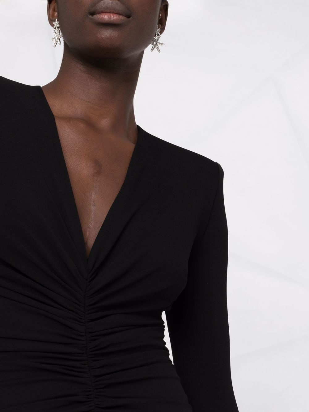 ruched V-neck minidress - 5