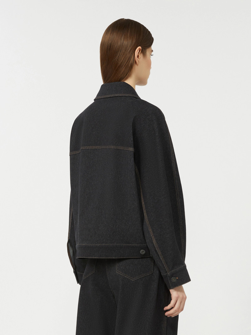 NETTARE Jacket in jersey-effect denim - ULTRAMARINE 4