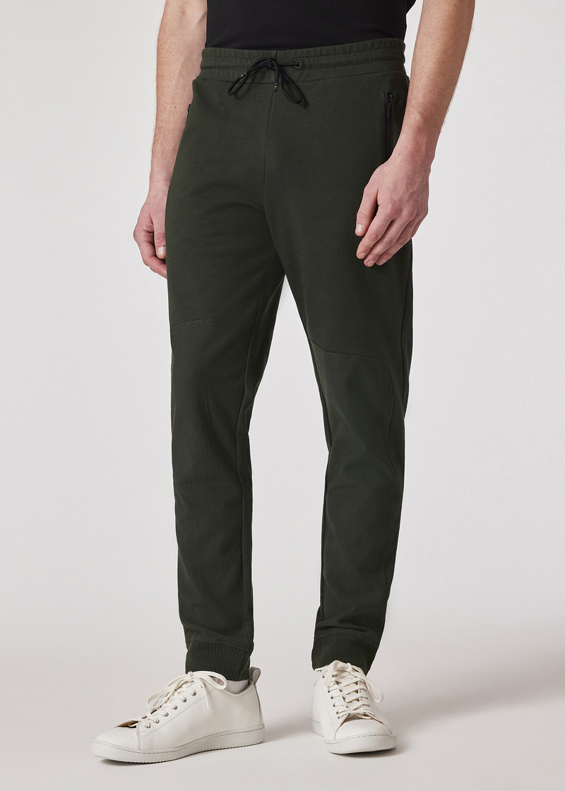 Slim-Fit Green Stretch-Cotton Track Pants 3