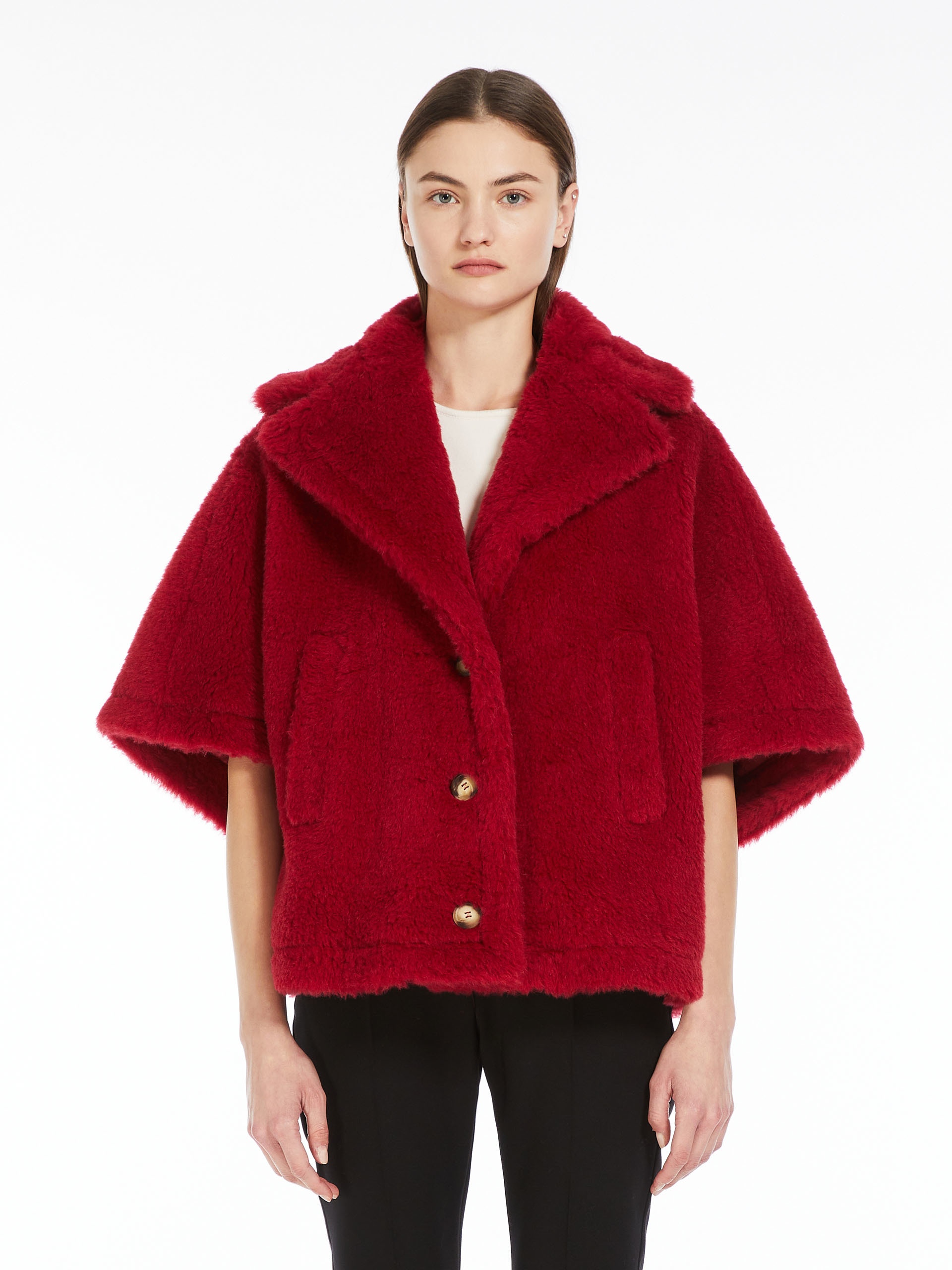 ALEGGIO Teddy fabric short cloak - 3