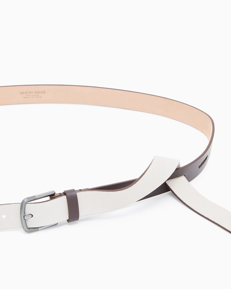 GIORGIO ARMANI SUEDE AND LEATHER BELT outlook