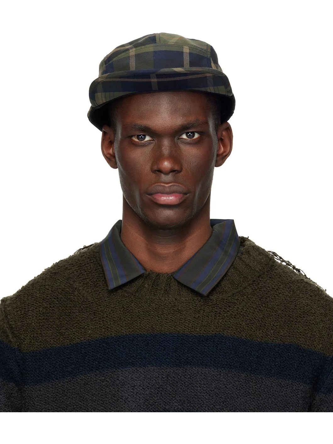 Khaki & Brown BRIEFING Edition Check Cap - 1