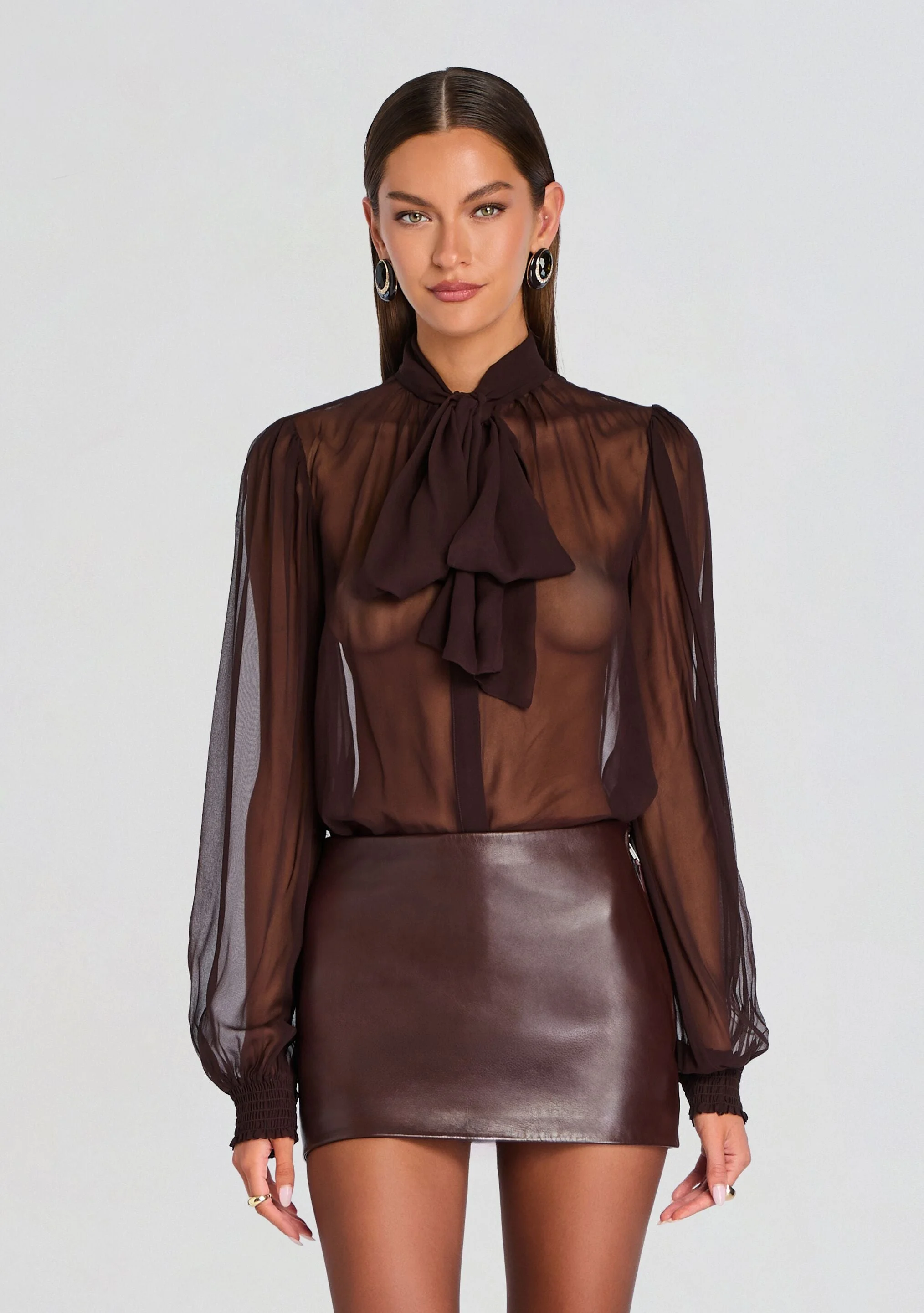 HASLI SILK CHIFFON TOP - 1