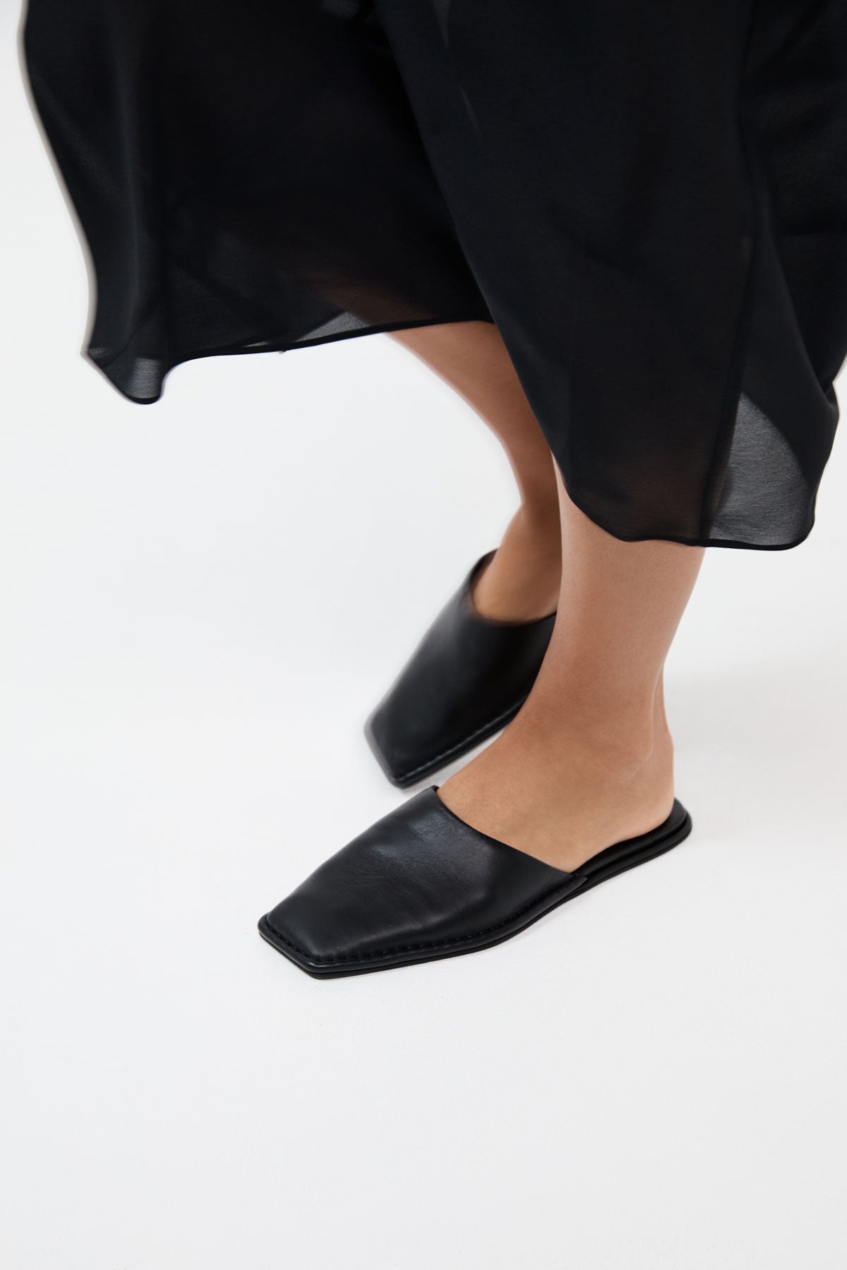 Soft Square Toe Flat - Black - 3
