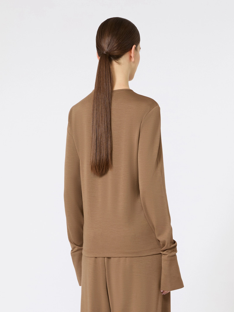 MADRE Wool jersey T-shirt - TOBACCO 4