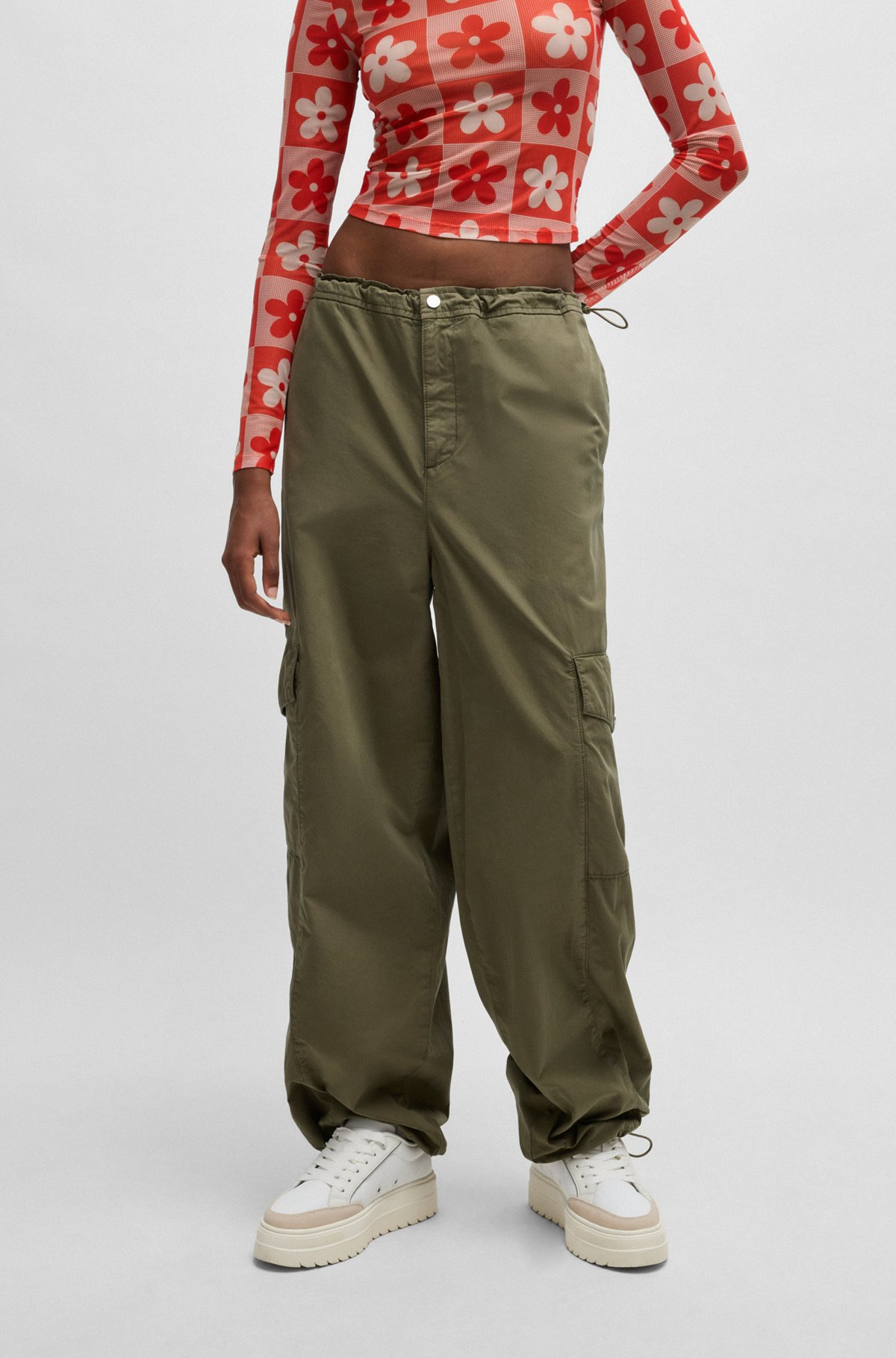 RELAXED-FIT PARACHUTE TROUSERS IN COTTON POPLIN - 2