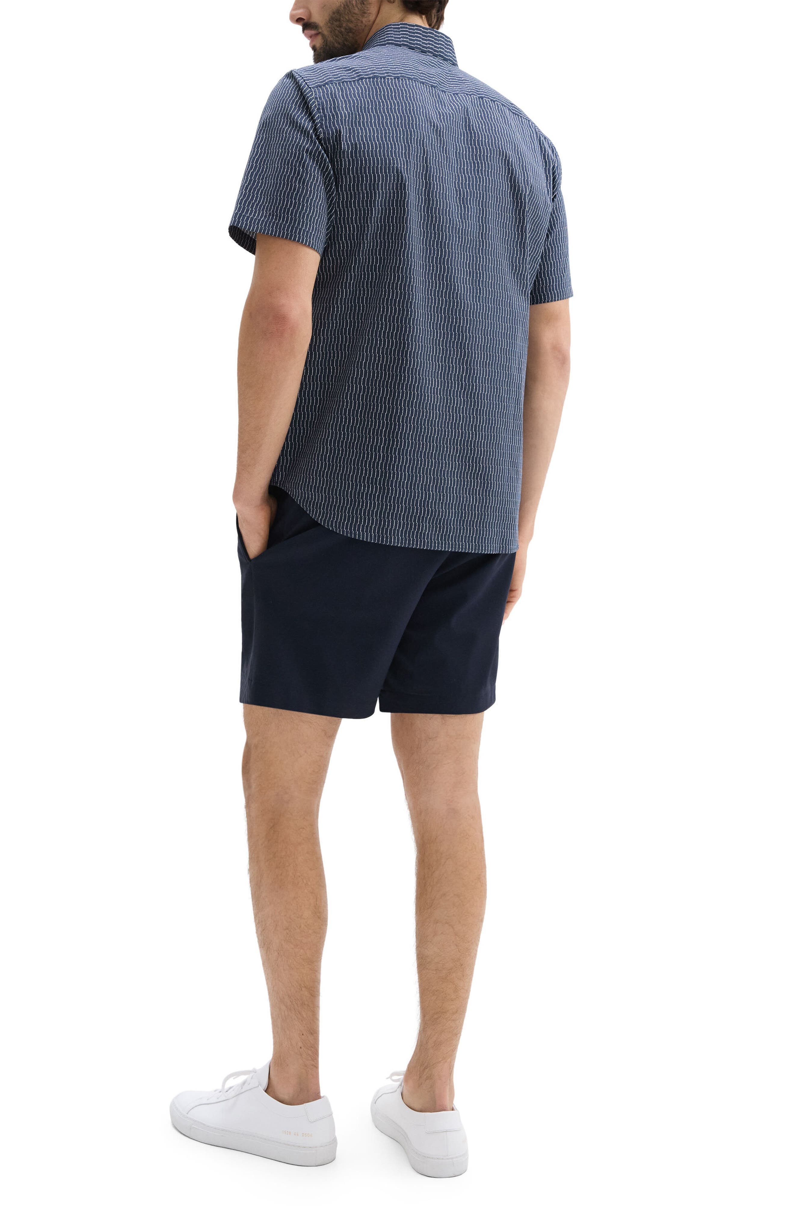 Theory Irving Short Sleeve Button-Up Shirt in Blatic/fog at Nordstrom - 9