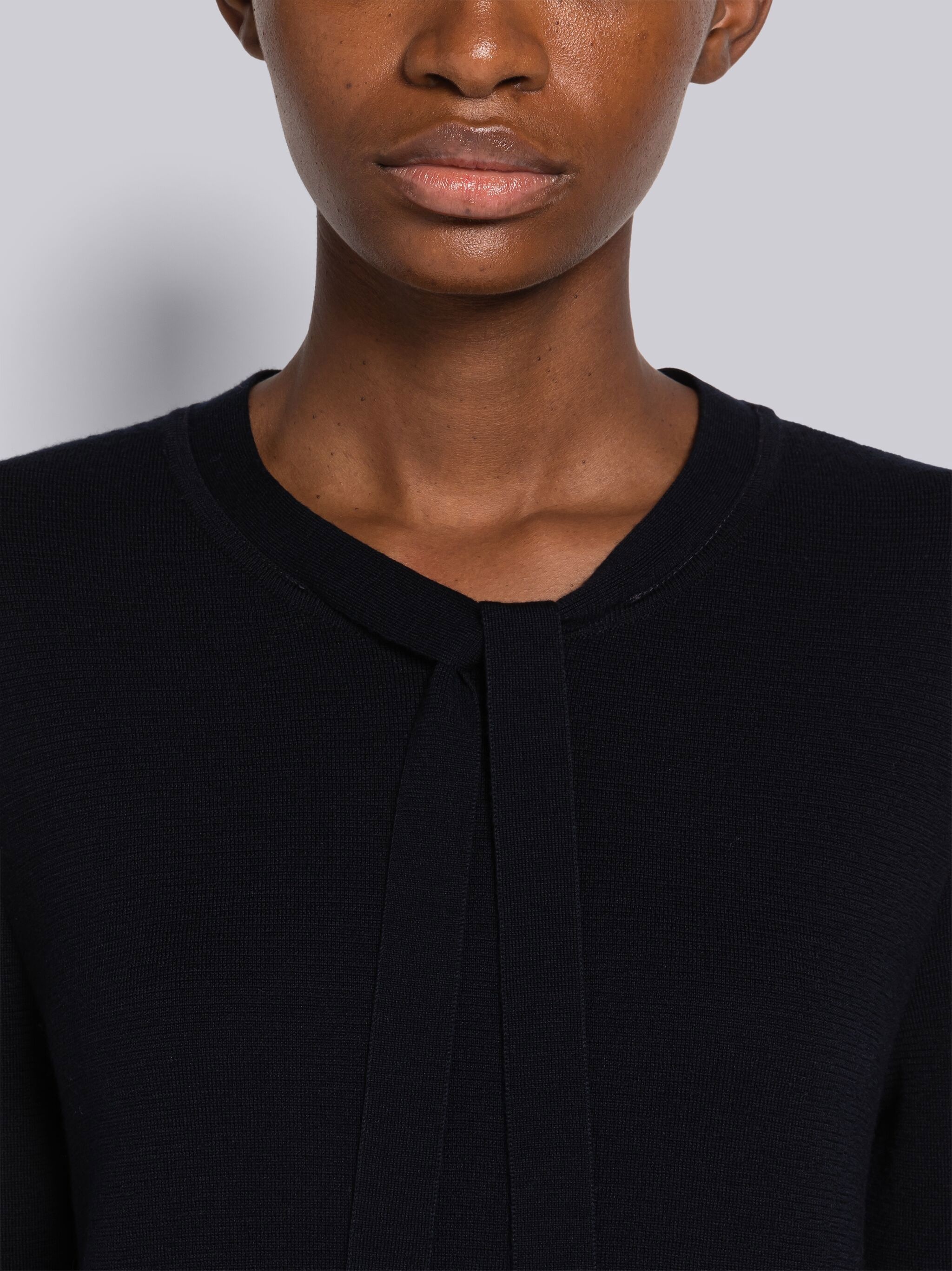 Merino Tie Neck A-line Dress - 4