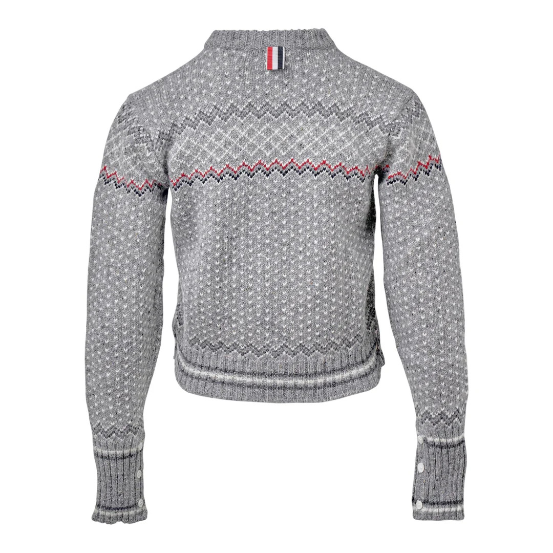 Fairisle Jacquard Donegal Cropped Cardigan Women - 2
