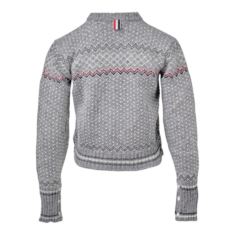 Thom Browne Fairisle Jacquard Donegal Cropped Cardigan Women outlook