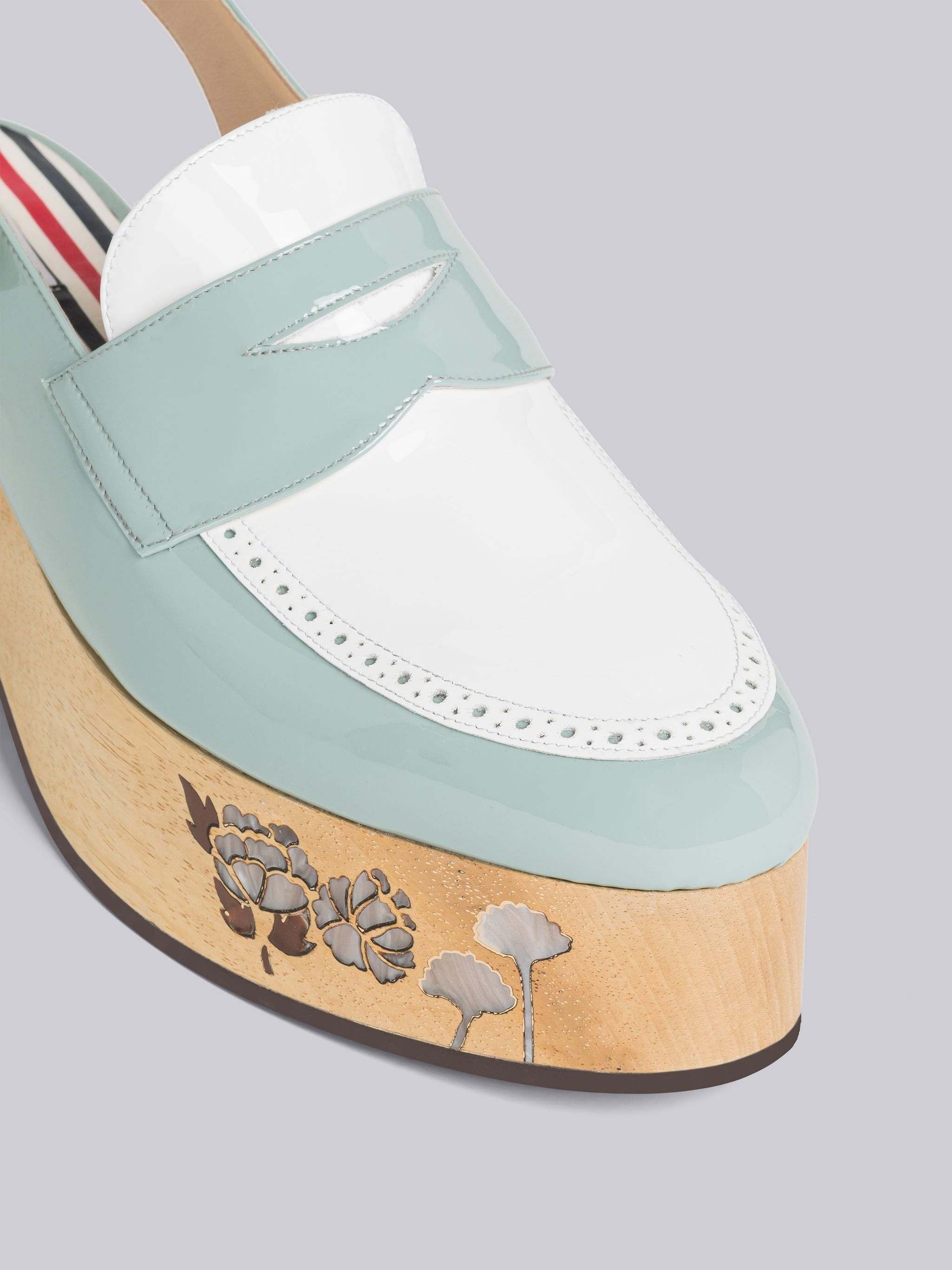 Soft Patent Slingback Inlay Penny Loafer Clog - 2