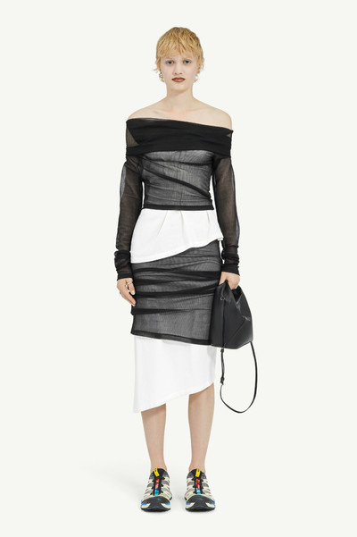 MM6 Maison Margiela Sheer Rib and Jersey Asymmetric Top outlook